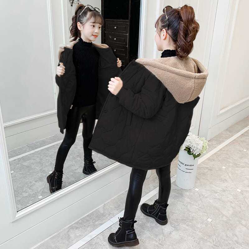 波司澄女童冬装羽绒衣2023新款儿童中长款洋气羽绒服中大童加厚冬