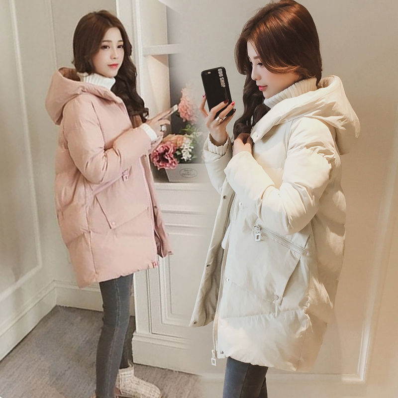 冬季新款羽绒服女中长款冬季加厚保暖羽绒服女学生韩版面包服宽