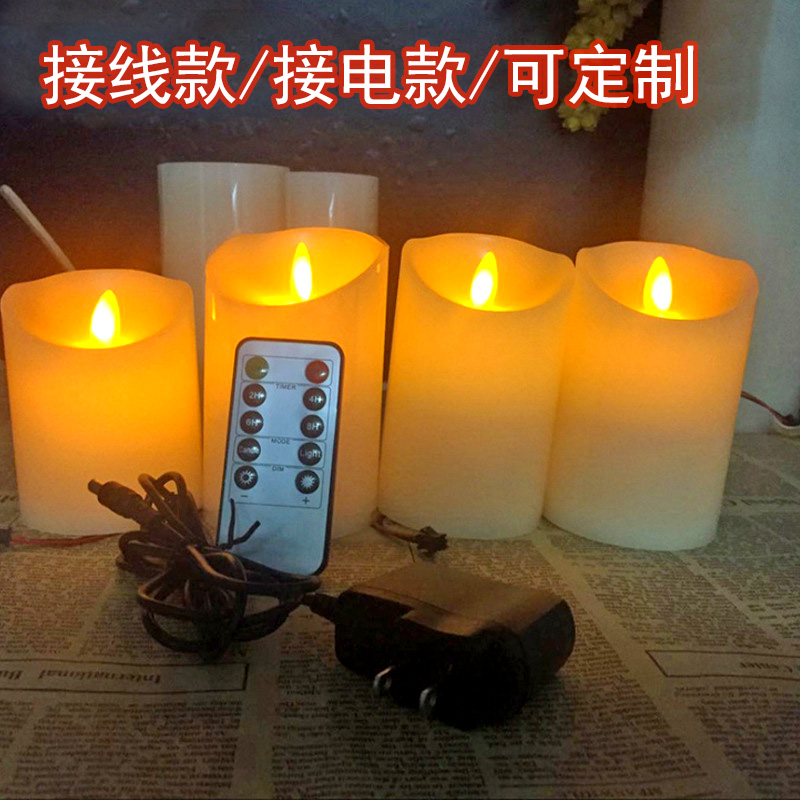 220v接线款led仿真电子蜡烛灯插电即用墙体软装氛围灯装饰装修