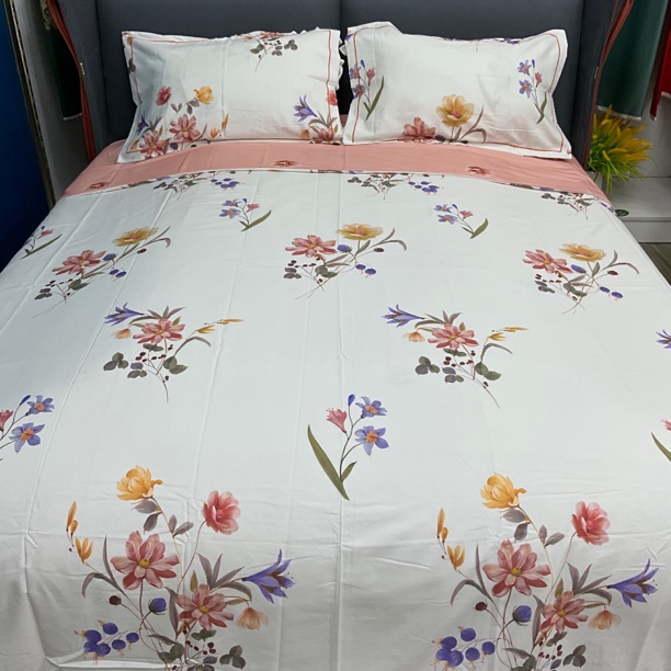 棉线双人四件套（花纪）高支高密亲肤柔软裸睡精梳套件