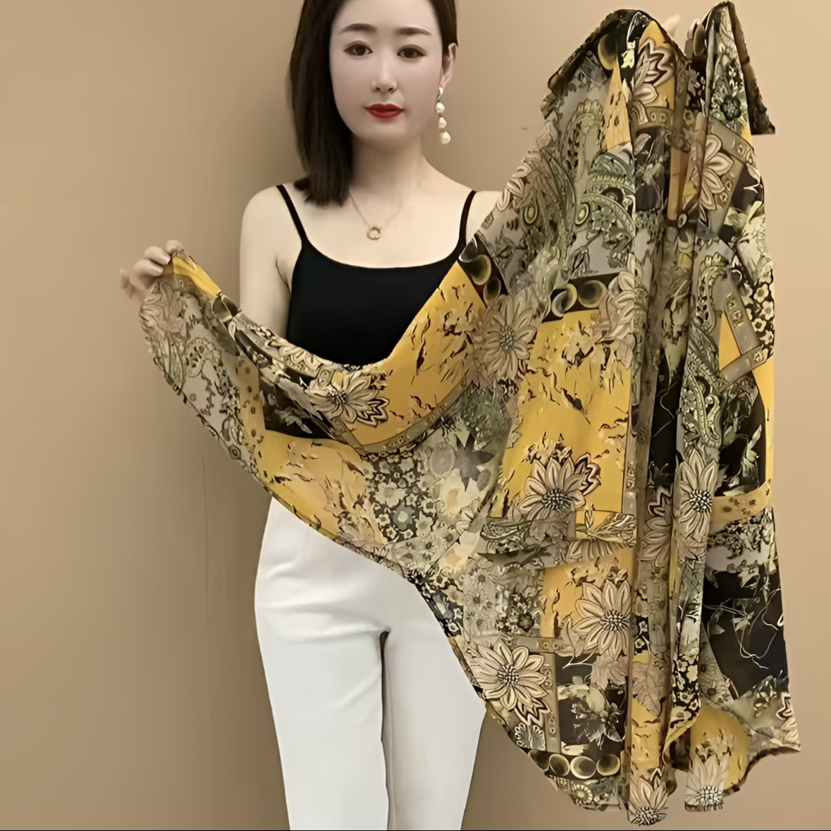 1夏季大码宽松衬衫妈妈装衬衣时尚七分袖1