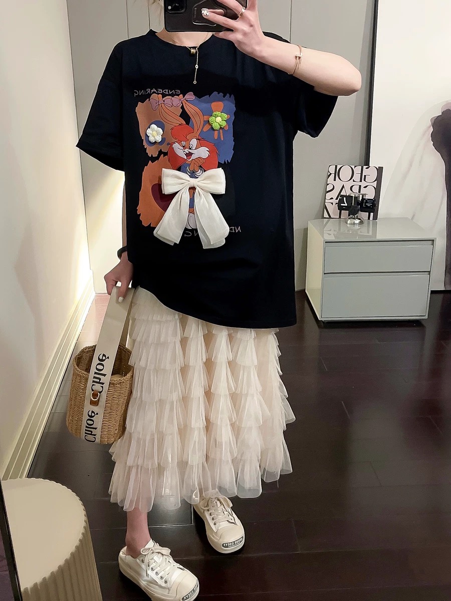 女夏季新款韩版宽松显瘦大版T恤