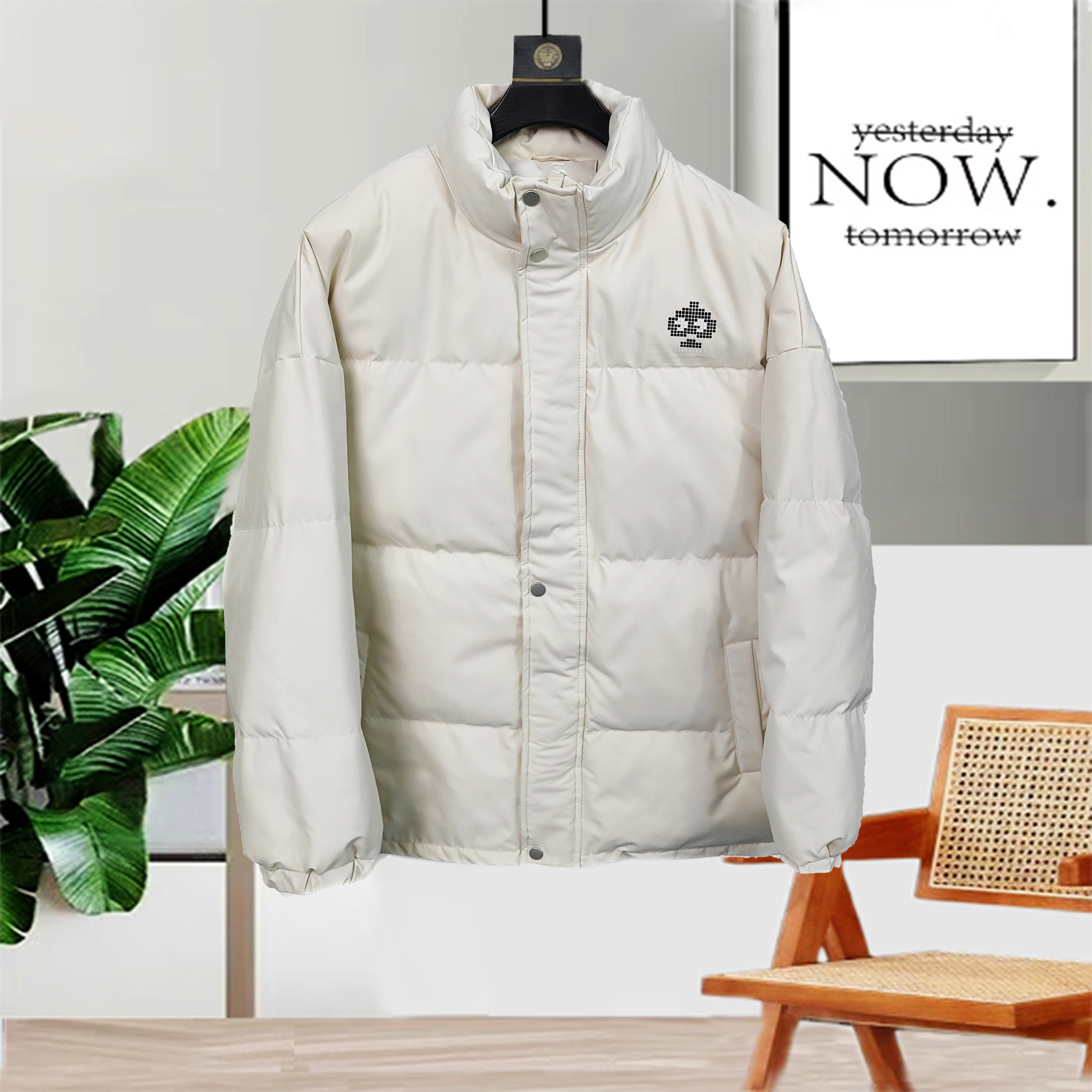 冬季韩版男士保暖立领羽绒服百搭潮流时尚白鸭绒短款外套2866