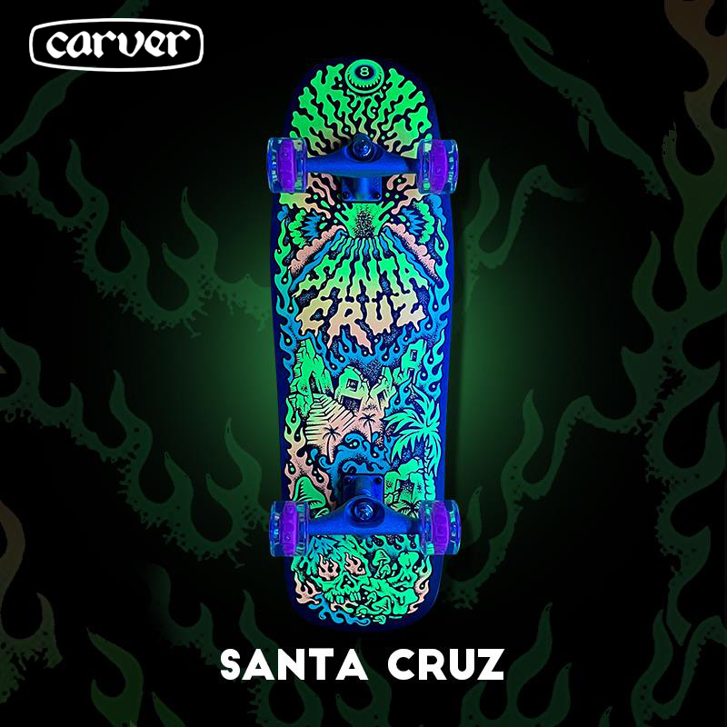 carver荧光板「夜光涂鸦」32英寸C5 SantaCruz专业陆地冲浪板陆冲板