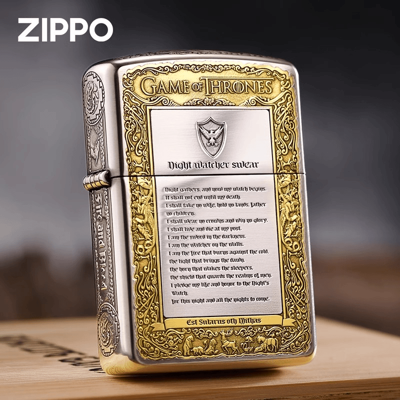 ZIPPO/之宝【蚊版镀金银冰与火】权利的游戏 盔甲防风打火机DY小宇