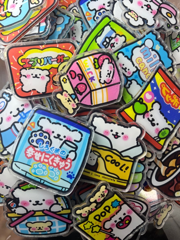 ◤独+手绘6cm◥ DIY 3mm亚克力片片 手工制作卡通冰箱贴PP夹配件