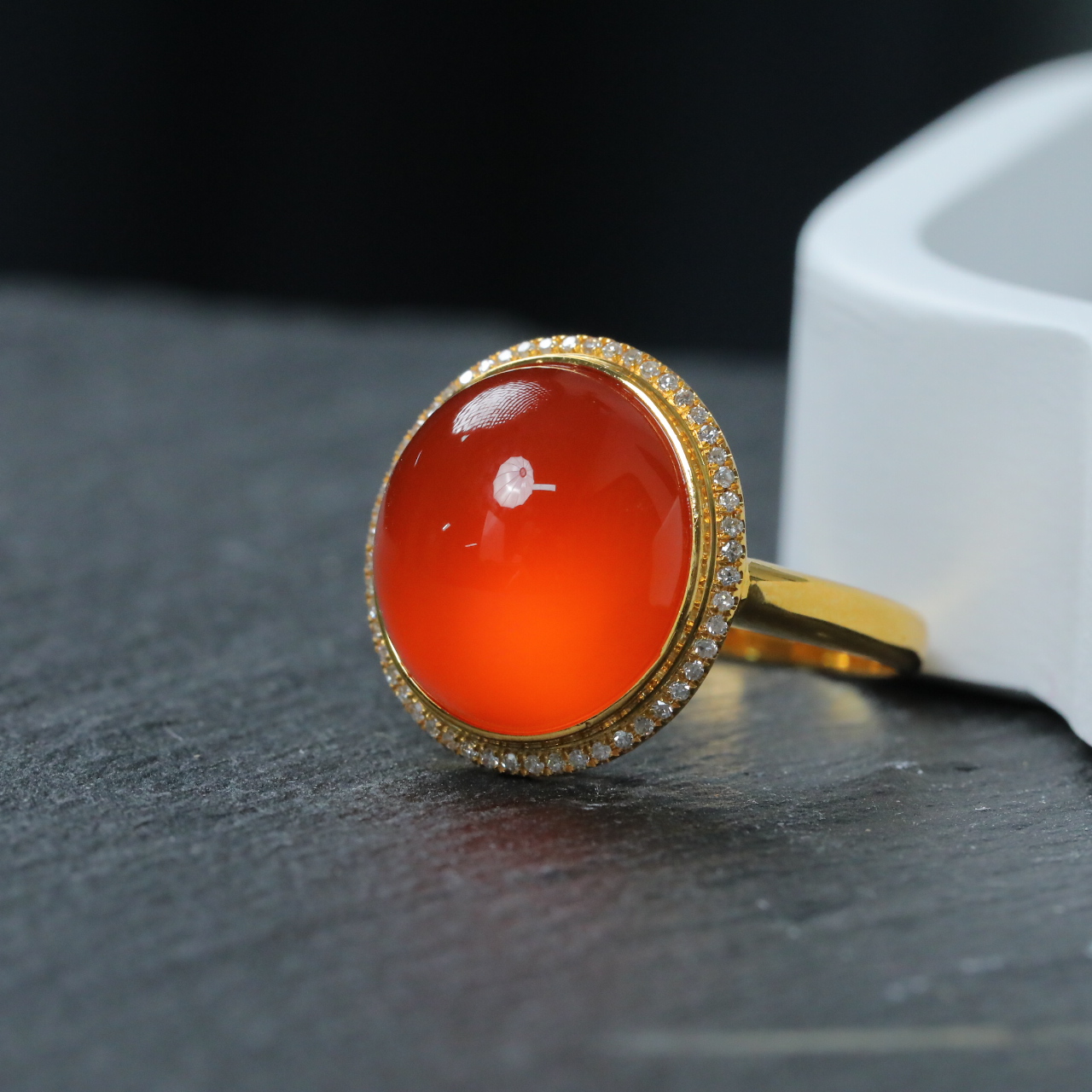 匡氏文玩 18k南红冰红戒指 BYL-HX197（多样性发货）