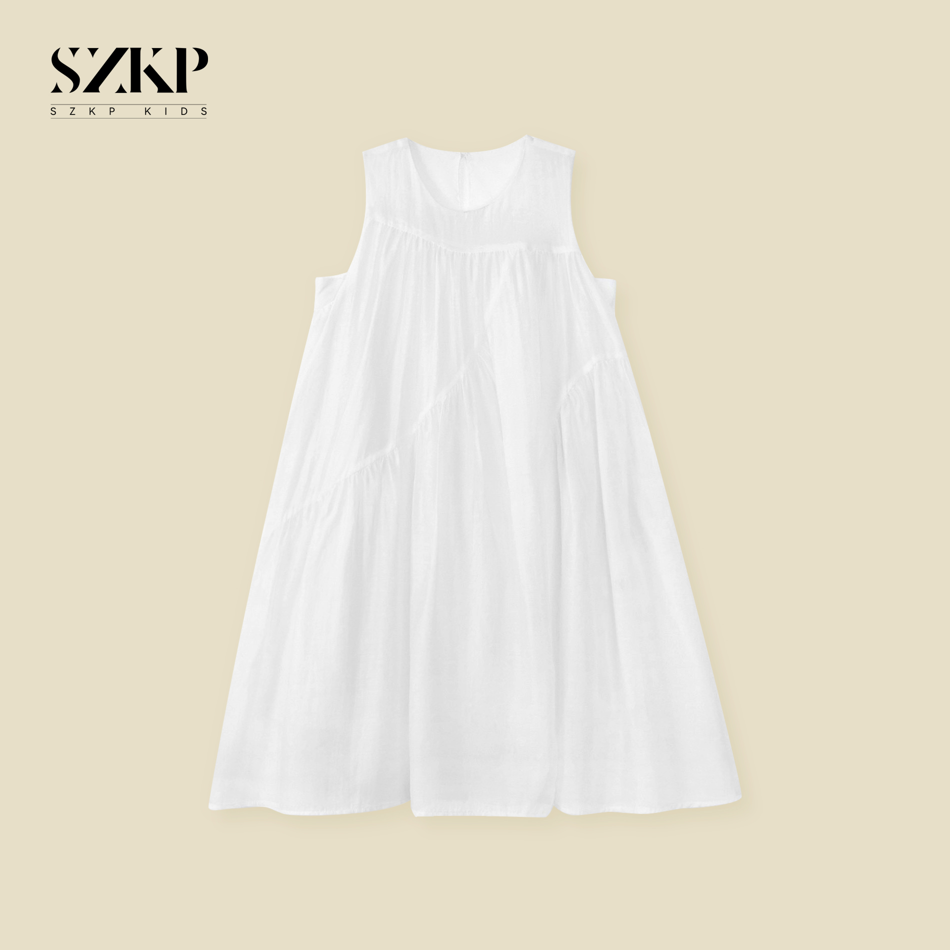 SZKP夏季新款女童装6-12岁时尚洋气无袖无袖背心裙BGQX441981  