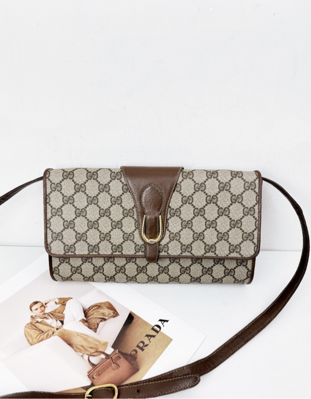 95新 GUCCI/GUCCI 全原翻盖马鞍斜挎包 单肩包
