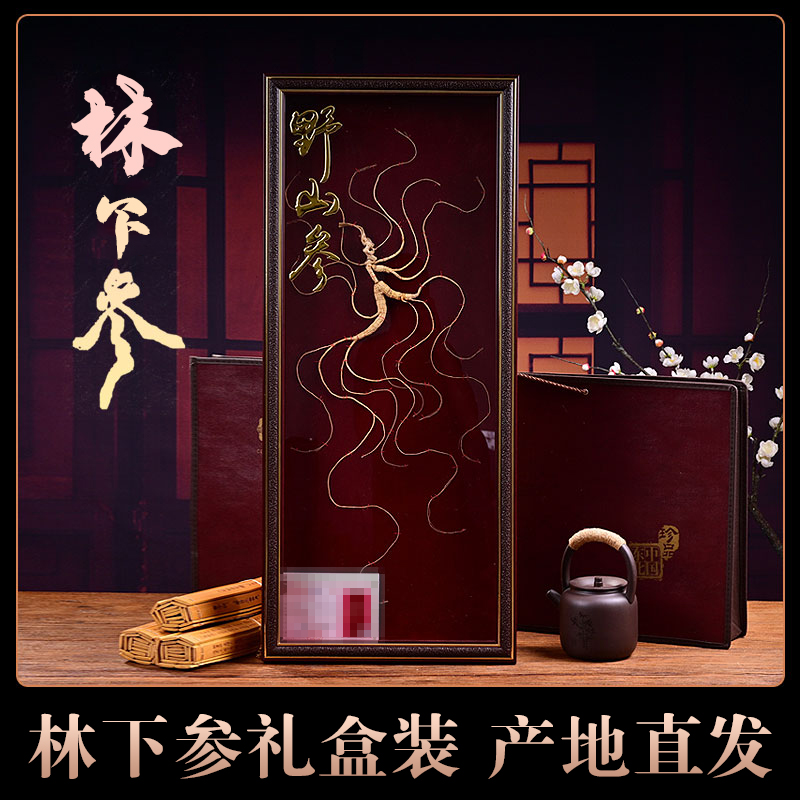 【80cm林下参礼盒】高龄野外泡水自然生长林下参泡酒高档礼盒送礼