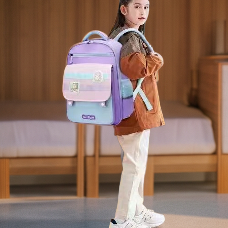 阳光8点书包90270时尚超轻撞色颜值高自重很轻有效缓解书包过重