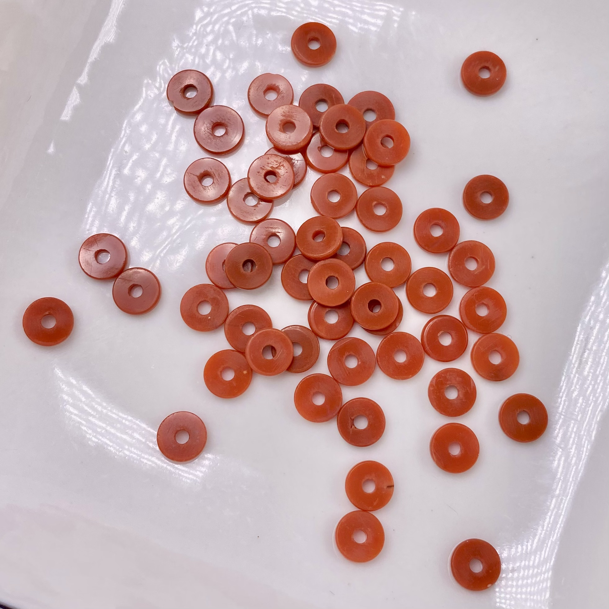 原矿瓦西南红隔片迷你隔珠垫片3/4/5/6/7/串文玩配饰精工南红老型