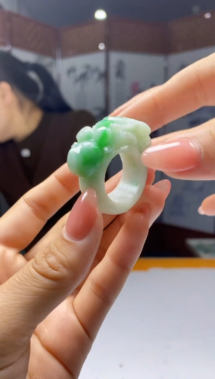 【闪购商品】定制翡翠未镶嵌4902hm-毛货211扳指