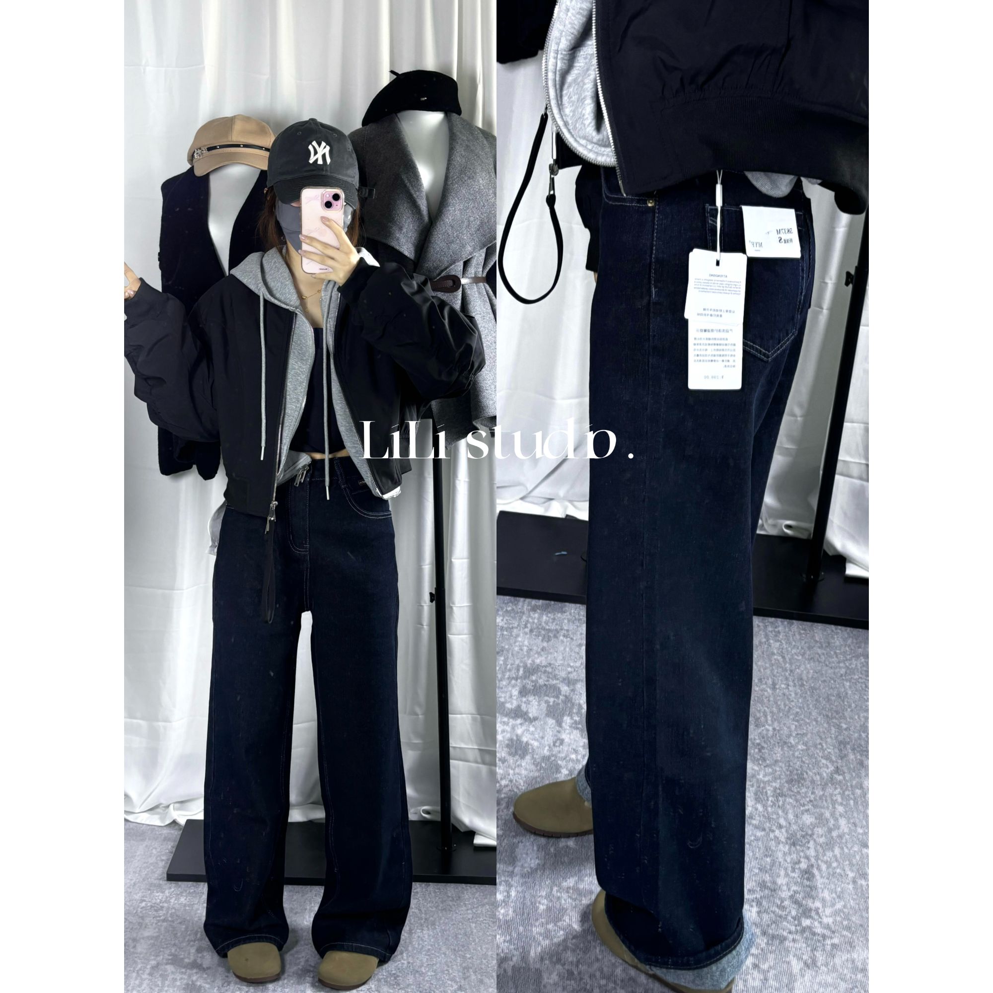 秋冬韩系高腰显瘦磨毛中筒裤百搭显瘦阔腿