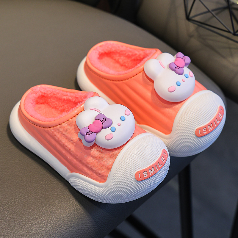 朵美巴拉巴拉宝宝儿童棉拖鞋冬季卡通可爱男女童室内防滑宝宝毛绒