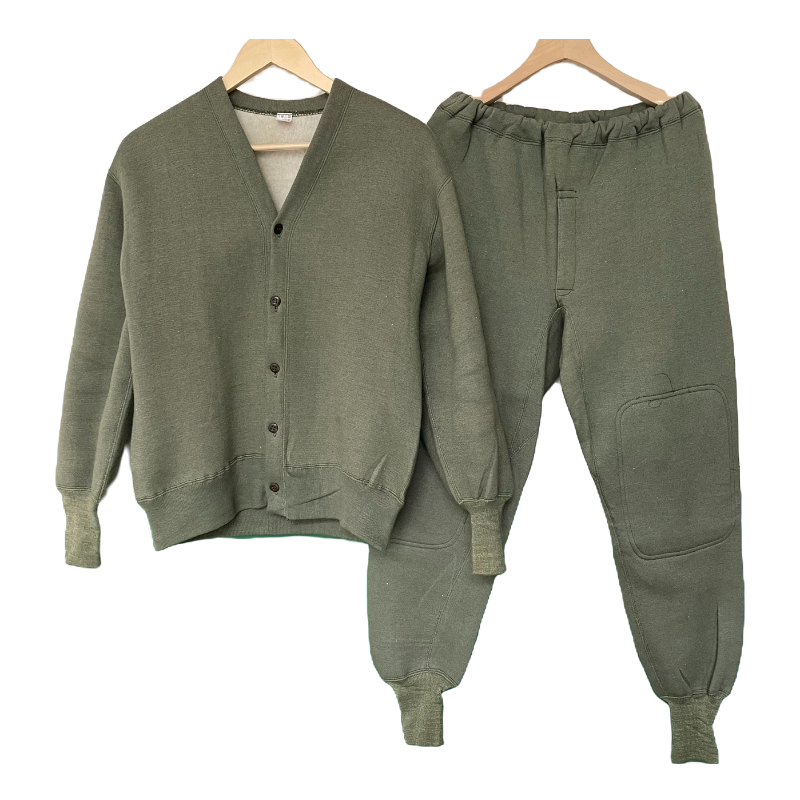 *绒衣绒裤 套装冬季男士防寒保暖 加绒加厚复古针织 结实耐造