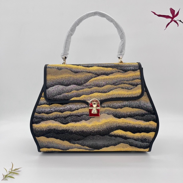 唐锦 沙漏手提包 【直播间挑选花色】单肩斜挎女包真皮中式唐锦织锦