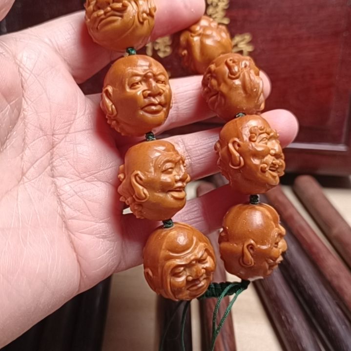 【闪购商品】双面罗汉头核雕三*生
