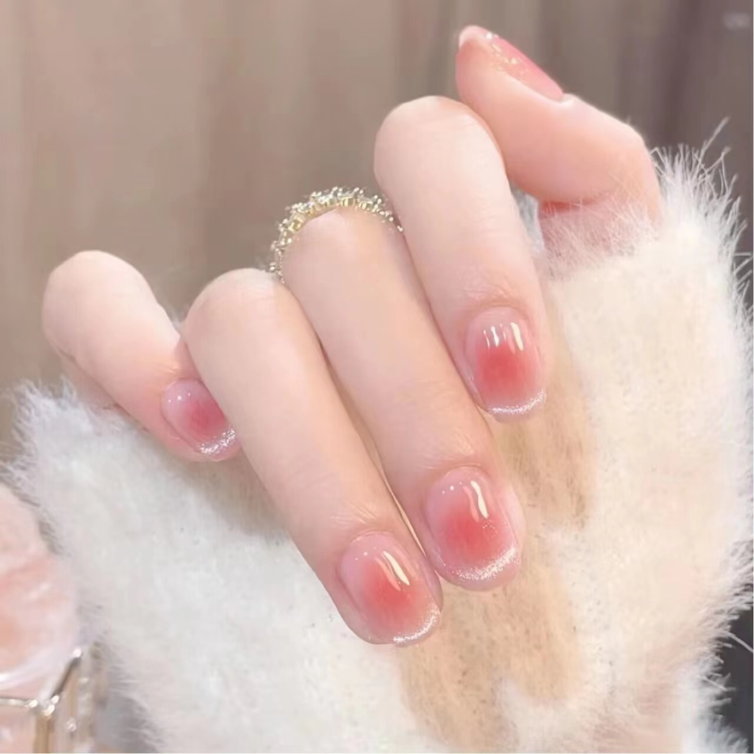35短款腮红晶石猫眼显白穿戴甲20-24片装