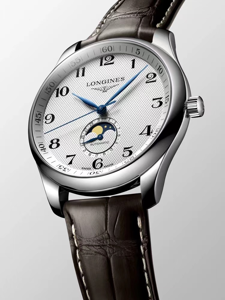 99新 Longines/浪琴 L2.919.4.78.3名匠四针月相数字盘/42表径
