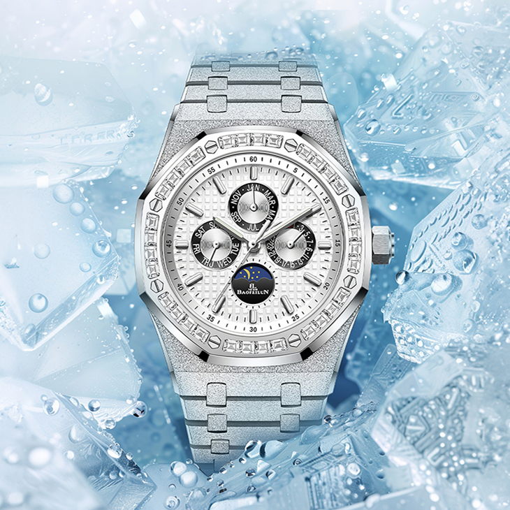 男士全自动机械腕表多功能机械手表霜金工艺（周总）