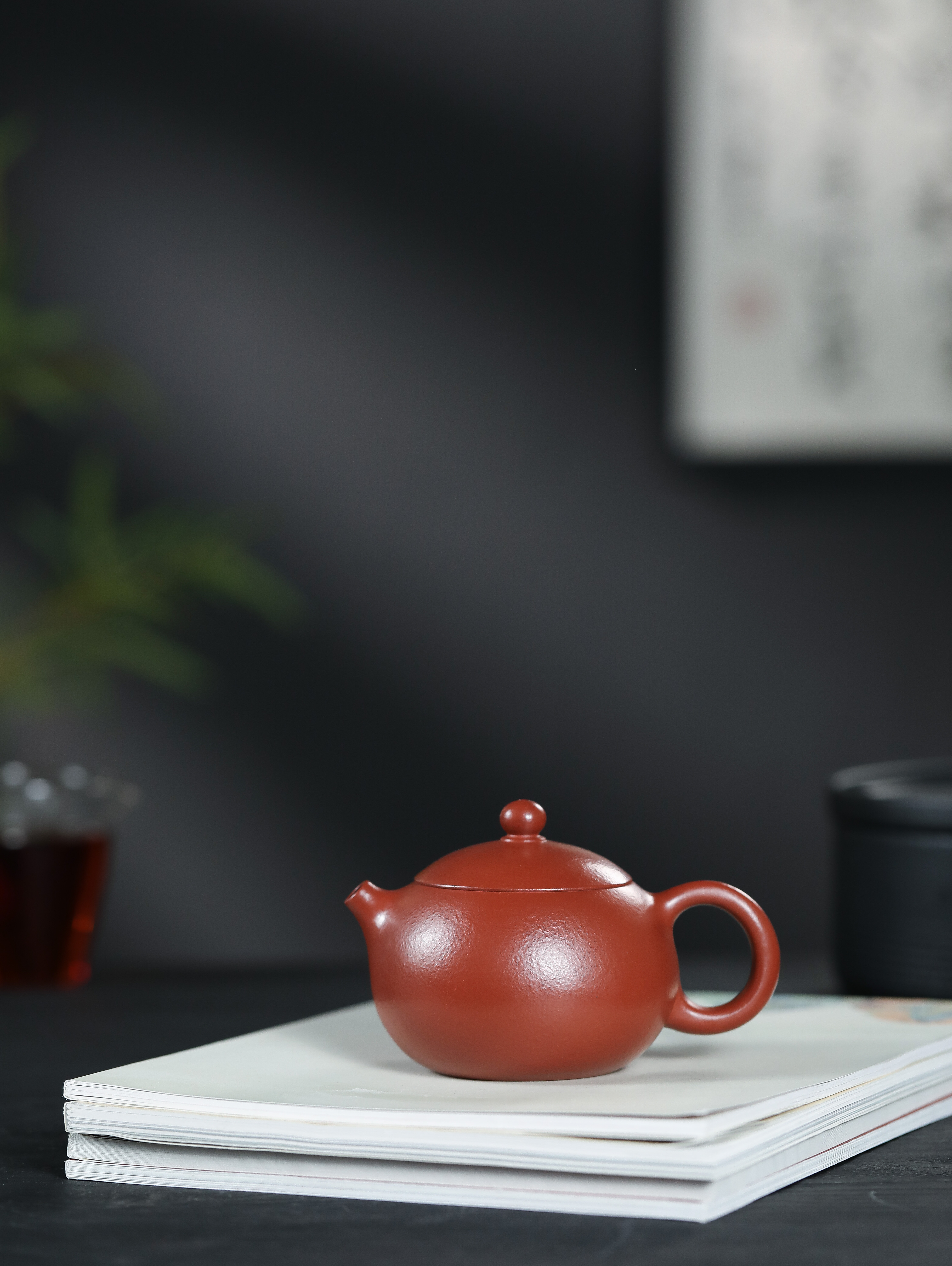 全手工宜兴紫砂壶西施朱泥茶具 西施壶 130CC 原矿朱泥