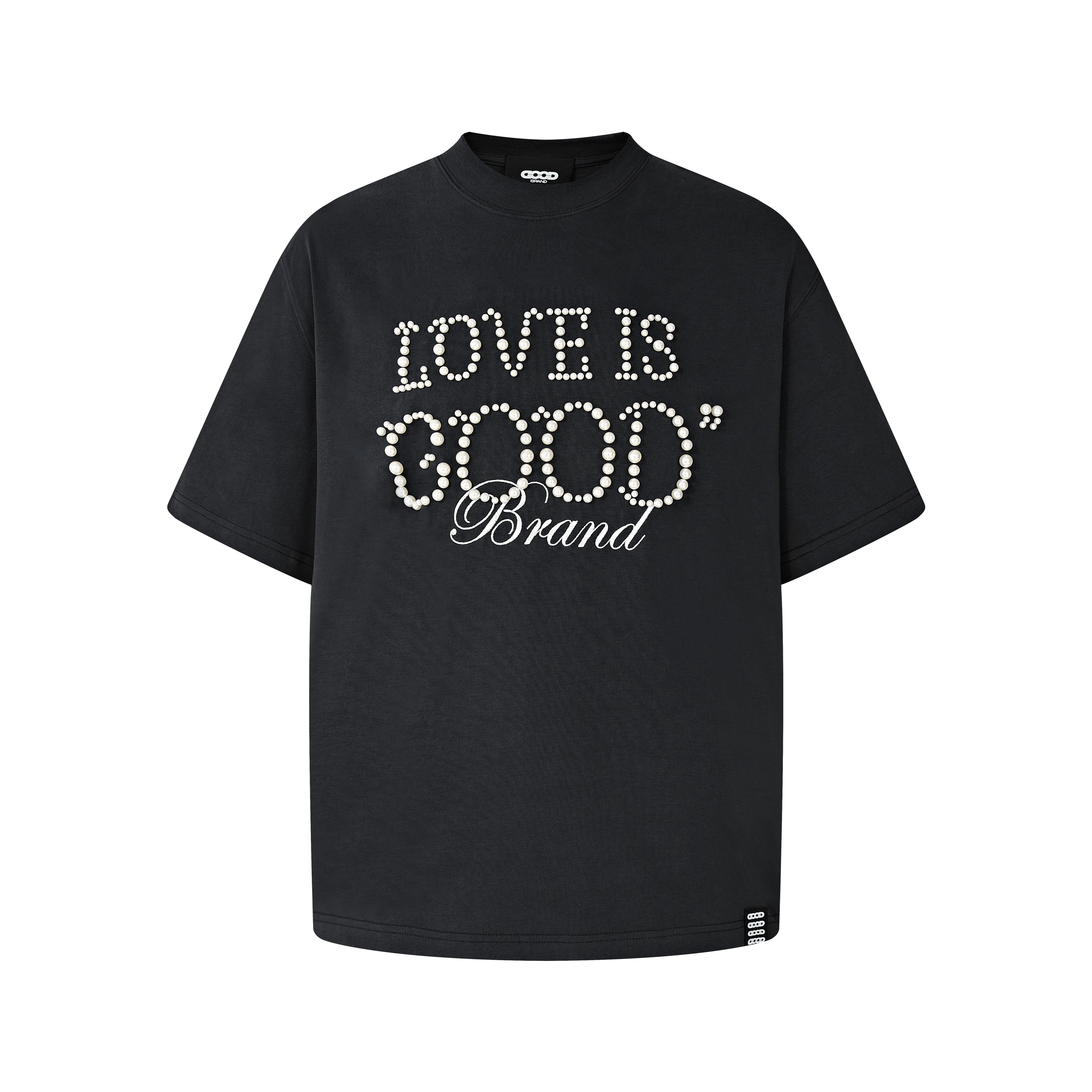 GOODBRAND24春夏LOVEISGOOD多色珍珠标语时尚高级美式宽松廓形T恤商品图