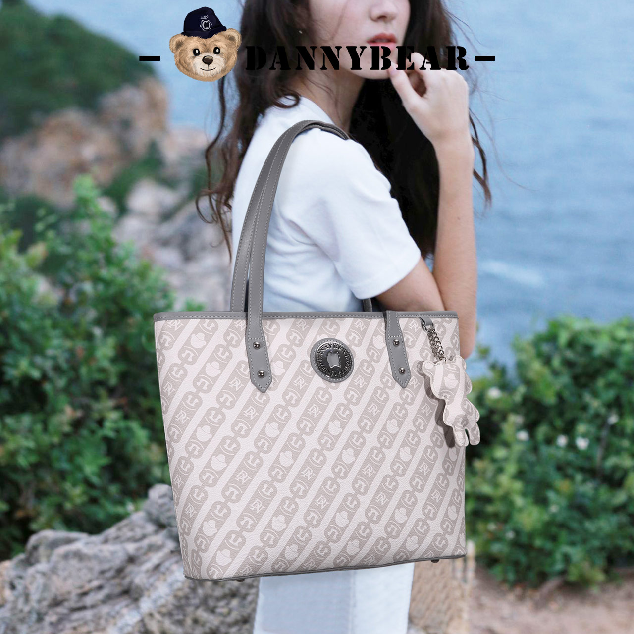 #J#丹尼熊新款托特包百搭通勤单肩轻奢印花女包DKB4826007-286