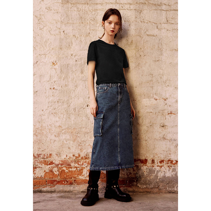 【薄荷曼波】UR2024春季新款女装基础休闲棉质短袖T恤UWB440006