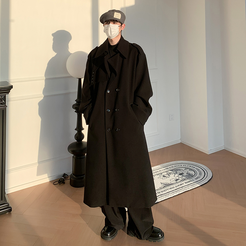 白口阳【兰尼斯特财阀】韩风双排扣立领休闲保暖大衣X182男生