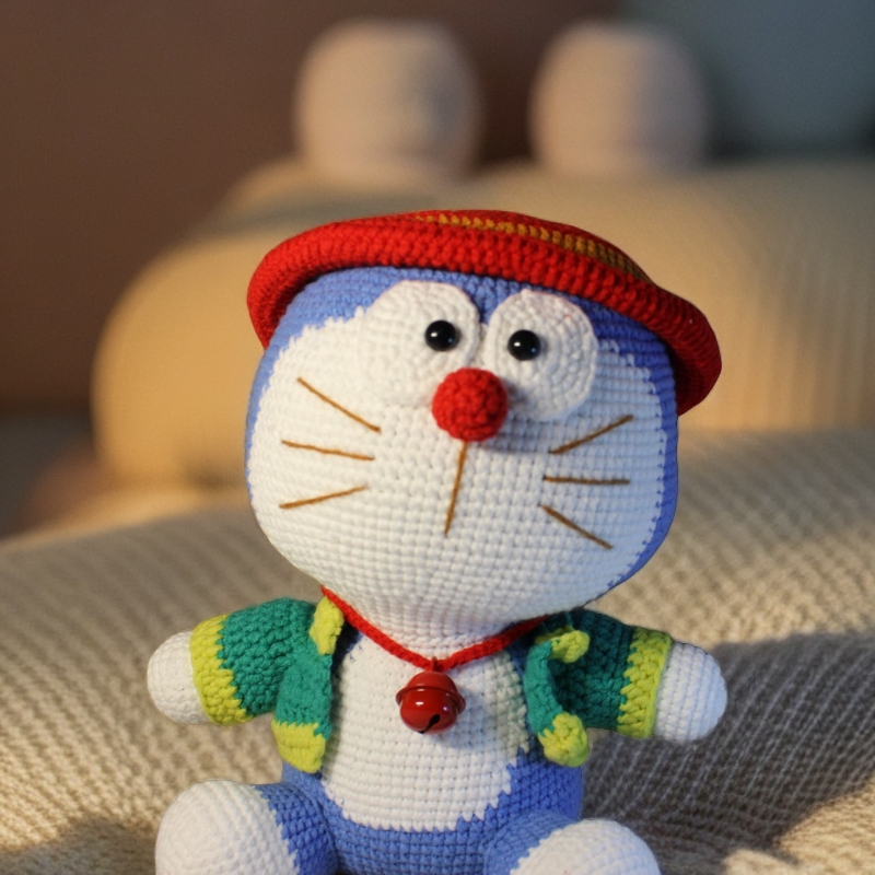【38】变装哆啦a梦成品玩偶叮当猫公仔毛线娃娃钩编织手工