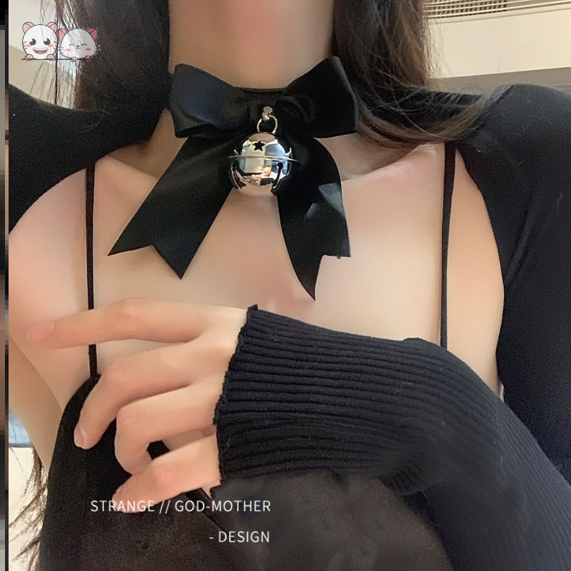 【铃铛】新款蕾丝花边项圈女拍照出门气质超仙挂脖铃铛领结