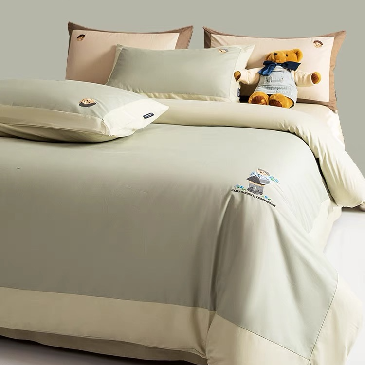 8号箱 雨爸的新款全棉四件套四件套 tw小熊刺绣系列 富二代