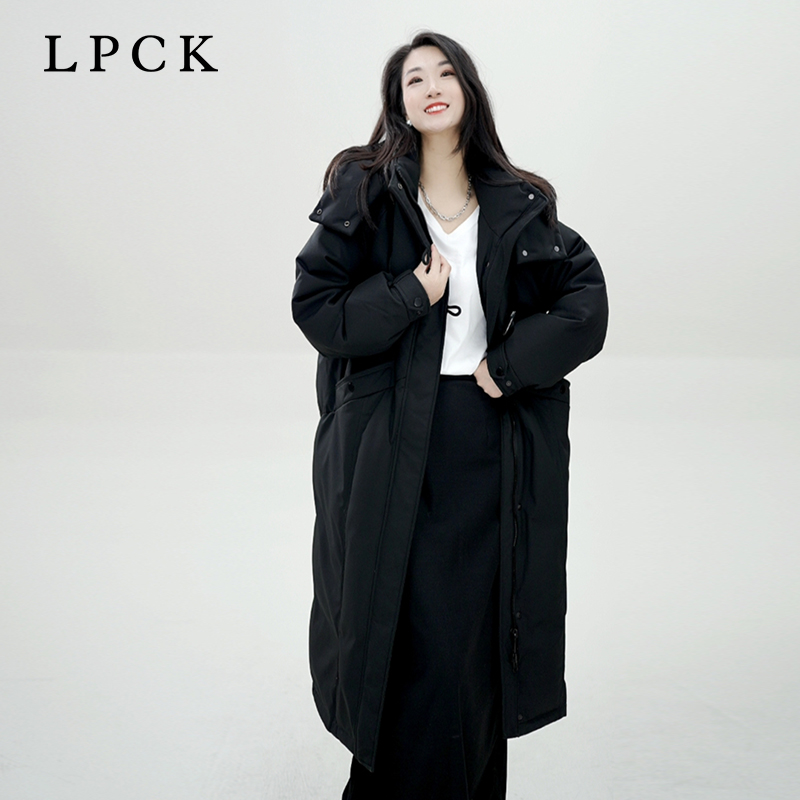 冬季新品女加长加厚休闲风衣版时尚保暖宽松直筒极寒羽绒服00898