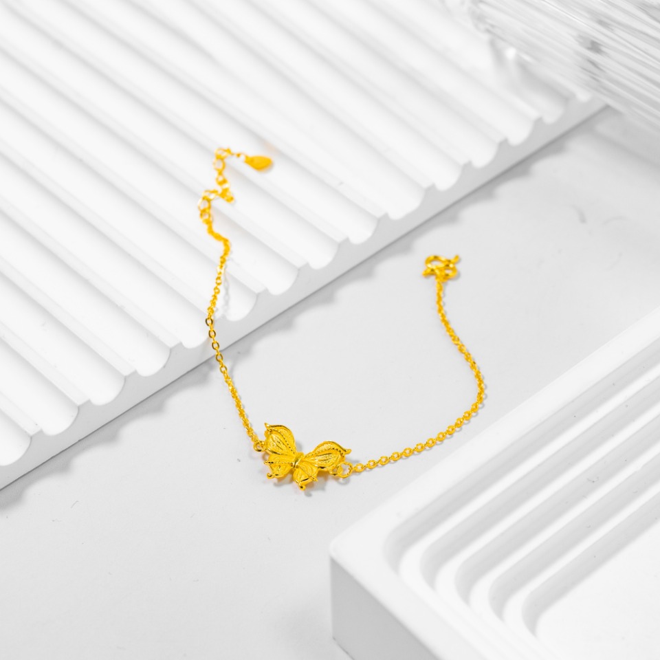 足银手链 女款轻奢气质  翩翩蝴蝶手链  时尚简约精美