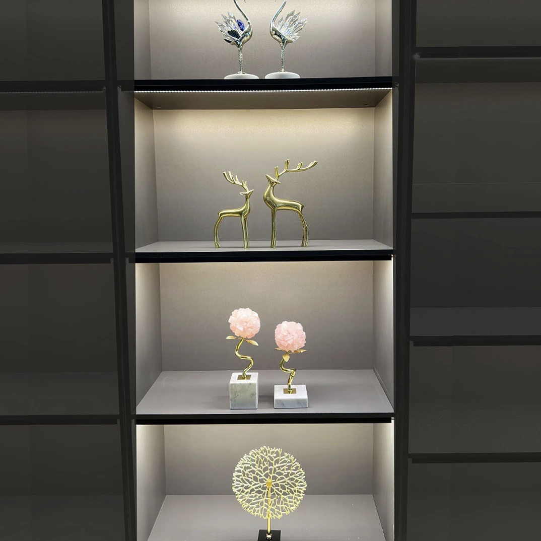 客厅酒柜软装饰品四格摆件轻奢高档展示柜套装艺术家居装饰品