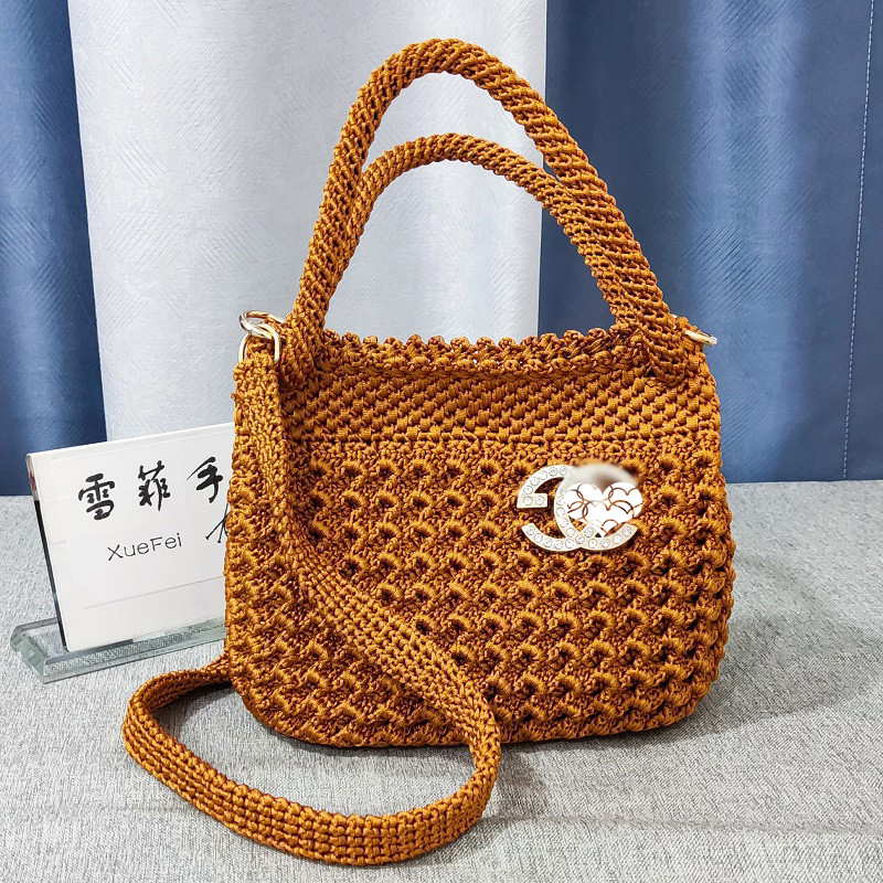 [非成品]扁带线凤尾花包包diy材料材料包钩包包帽子丝光冰麻线