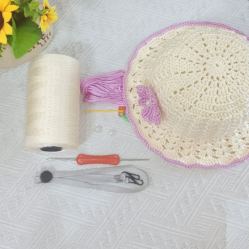 【非成品】儿童花材料包扁带线手工钩织帽子包包坐垫线