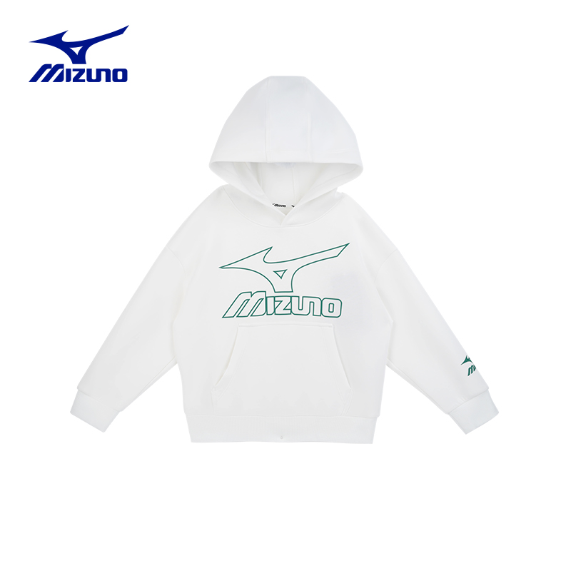 美津浓儿童春季男女中大童空气棉针织连帽弹性套头卫衣WY23330012