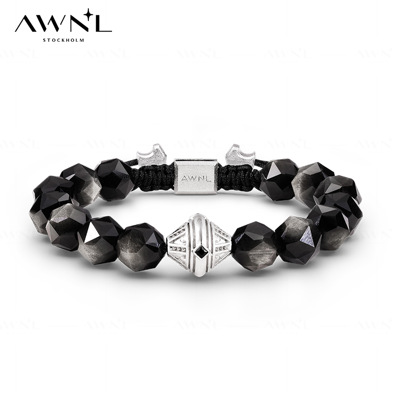 AWNL星际灯塔男士银曜石手串手链正品珠宝小众送男友高级感礼物