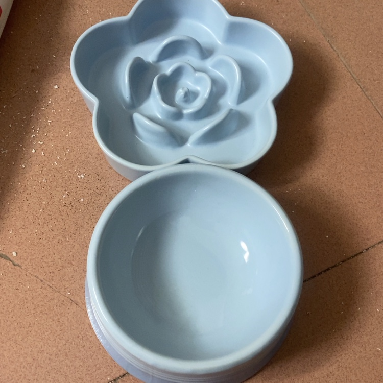 【闪购商品】陶瓷盘瑕疵款慢食大号+矮脚中号蓝