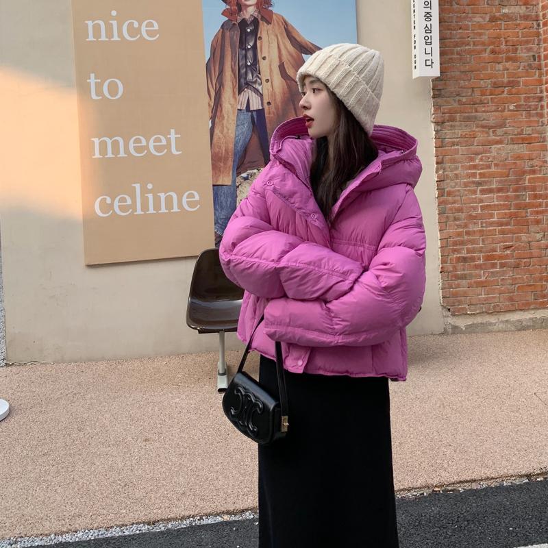 波司断码羽绒服韩系轻薄花苞连帽羽绒服女2023冬新款小个子短款宽