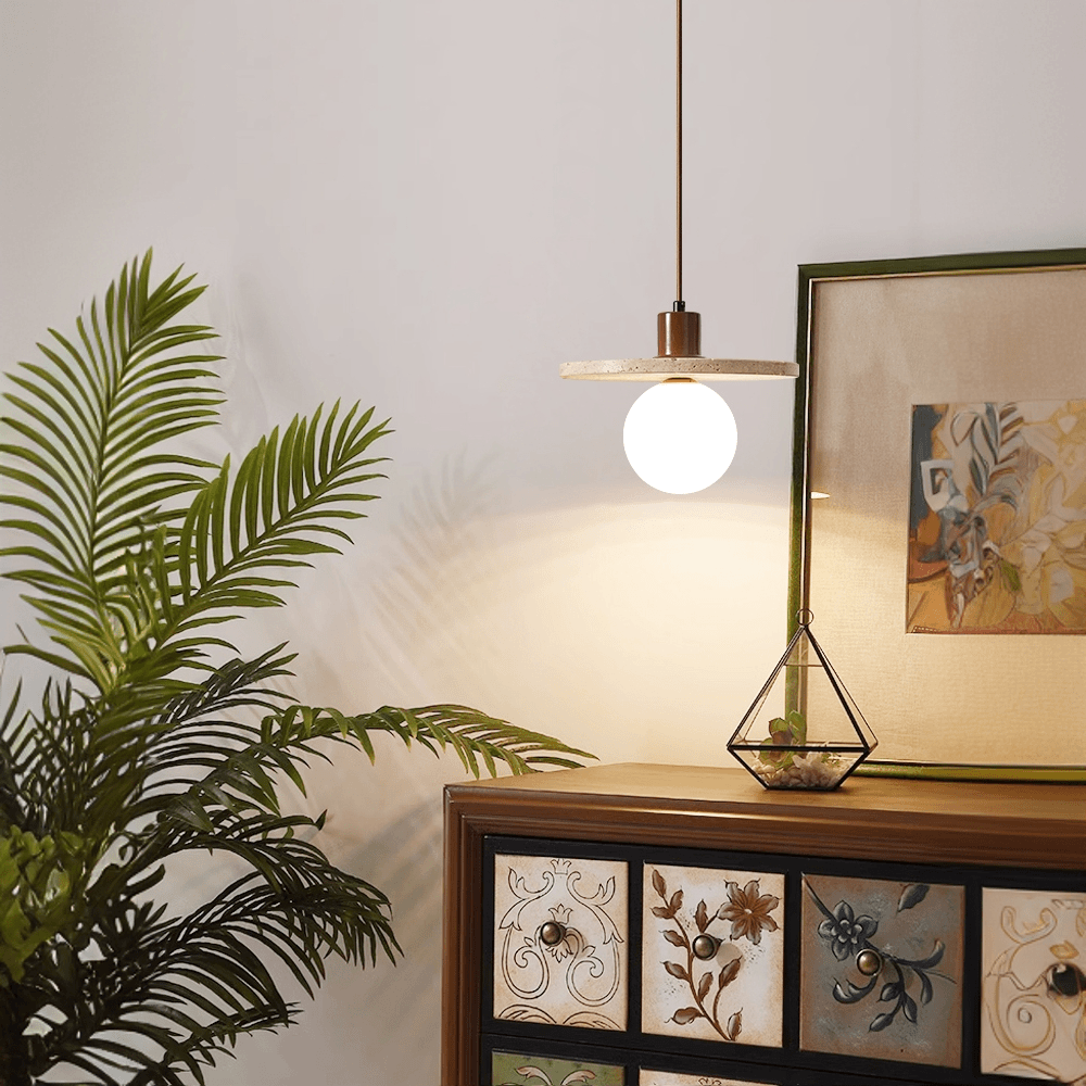 光质造 中古风卧室床头吊灯日式侘寂风玄关房间创意个性艺术黄洞