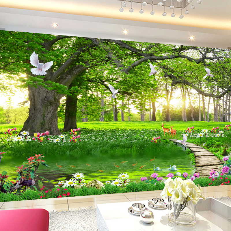 墙贴壁画壁纸风景画山水画挂画贴画贴纸墙纸自粘客厅装饰画背景墙