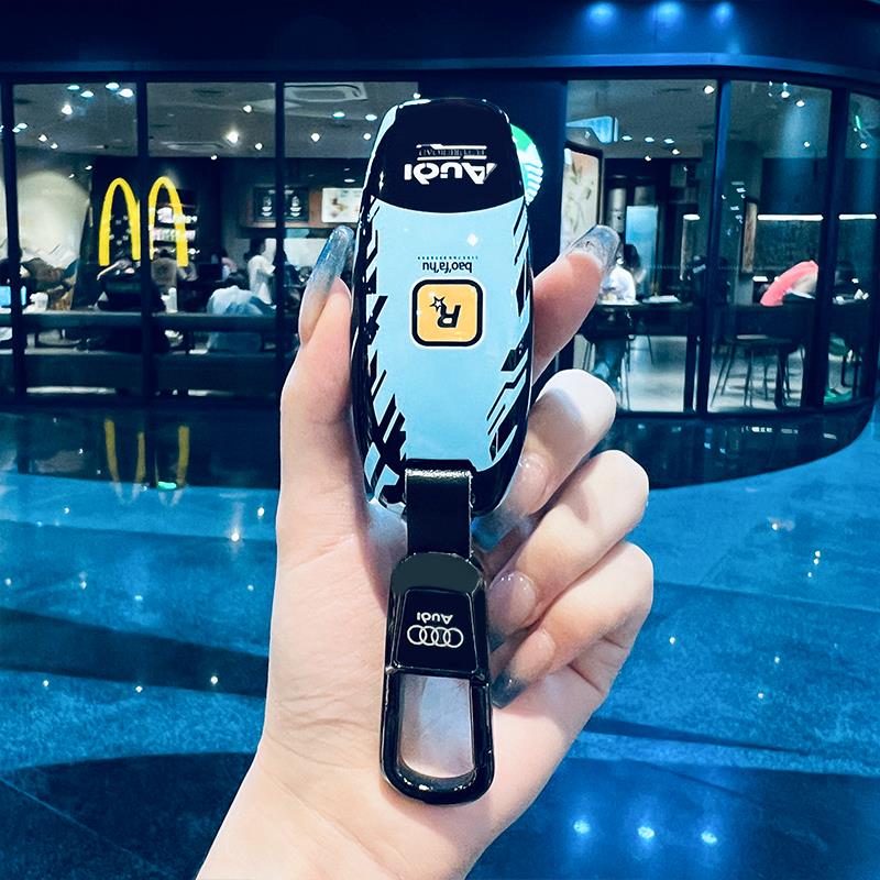 两棵草奥迪a6l钥匙套24款a3车a7l扣q7高档a8男士q4etron高级q6 q8