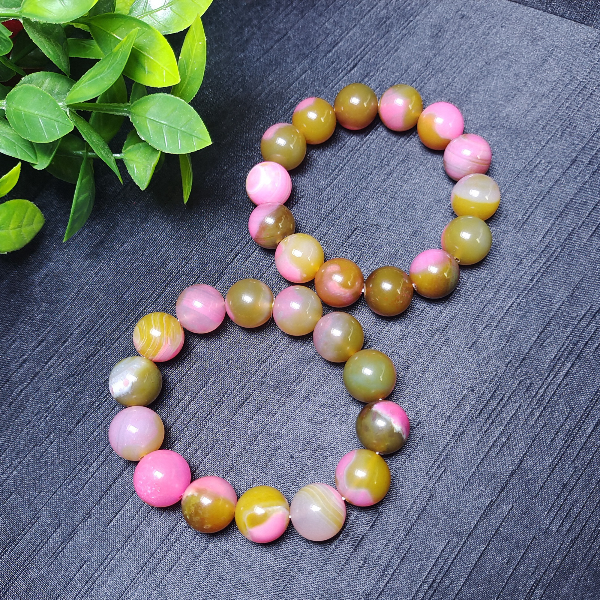 YS022【福佑多】紫花龙胆草玛瑙手串 卡14 多样性发一