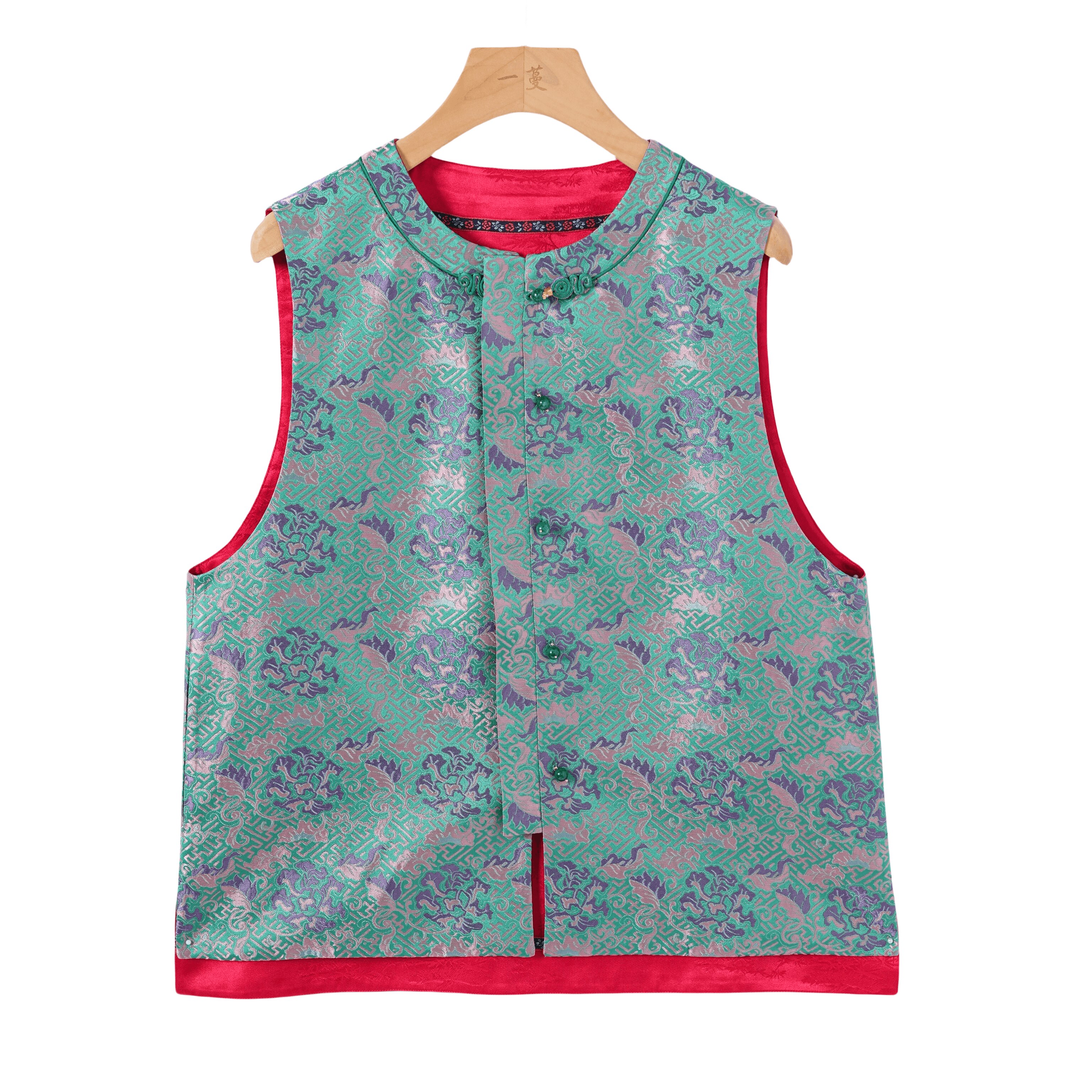 【昭愿】桑蚕丝宋锦马夹中式印花中国风复古提花马甲2412877