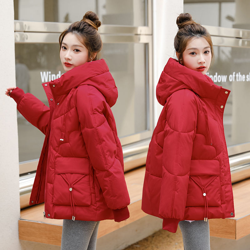 新款羽绒棉袄女短款连帽棉服韩版洋气棉衣高档休闲外穿面包服