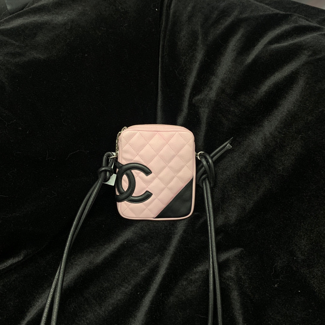 95新 Chanel/香奈儿 chanel粉色康鹏相机单肩1304