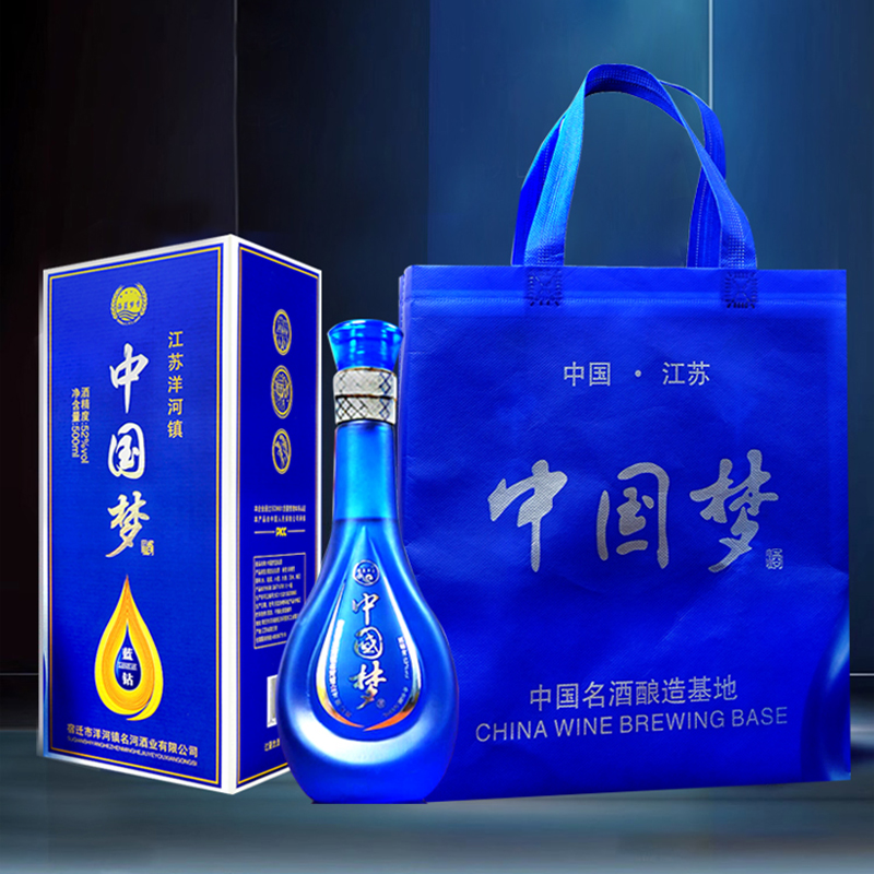 海蓝梦香中国梦白酒52度500ml*6瓶送礼品袋金标浓香型52度500